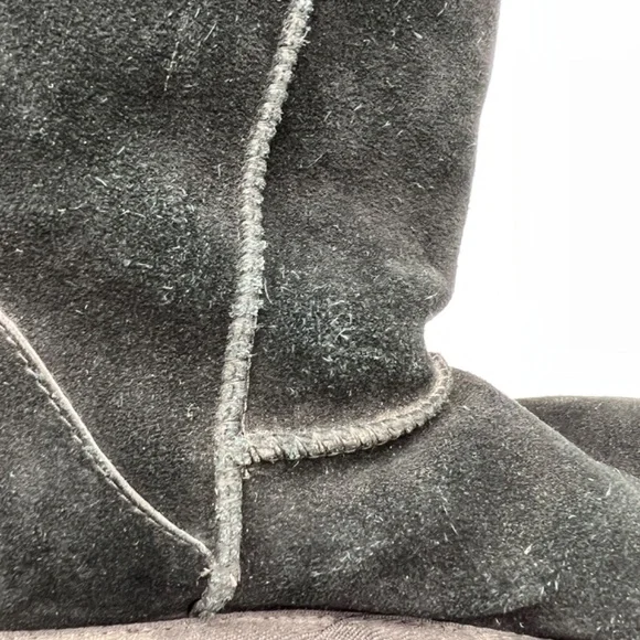 Koolaburra by UGG Black Leather Suede Calf Boots Y2K Faux Fur Lined Women Size 7 - Picture 14 of 14